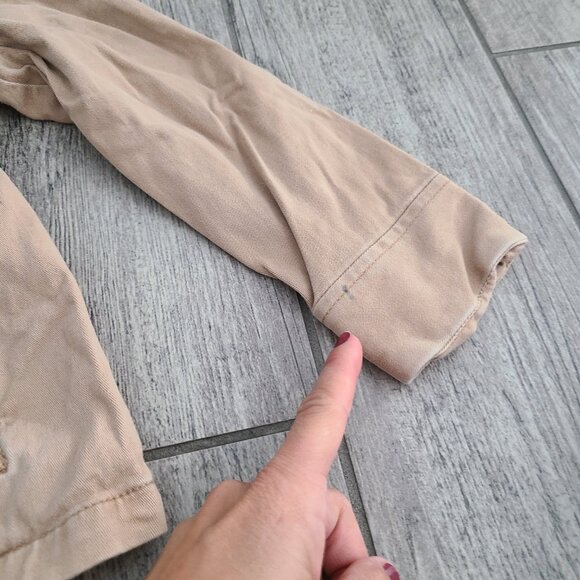 Baby Gap Toddler Girls Tan Hooded Peacoat Jacket with Floral Lining Size 5 - Picture 7 of 14